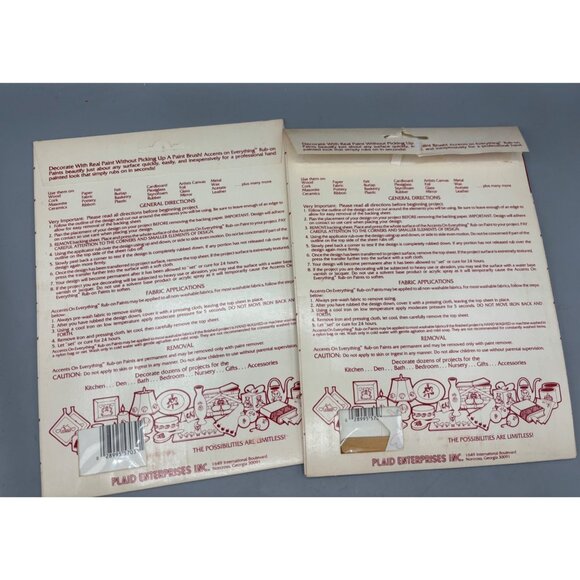 Vtg Plaid Accents On Everything Rub-On Transfers Floral Butterfly Design Craft - Picture 4 of 5